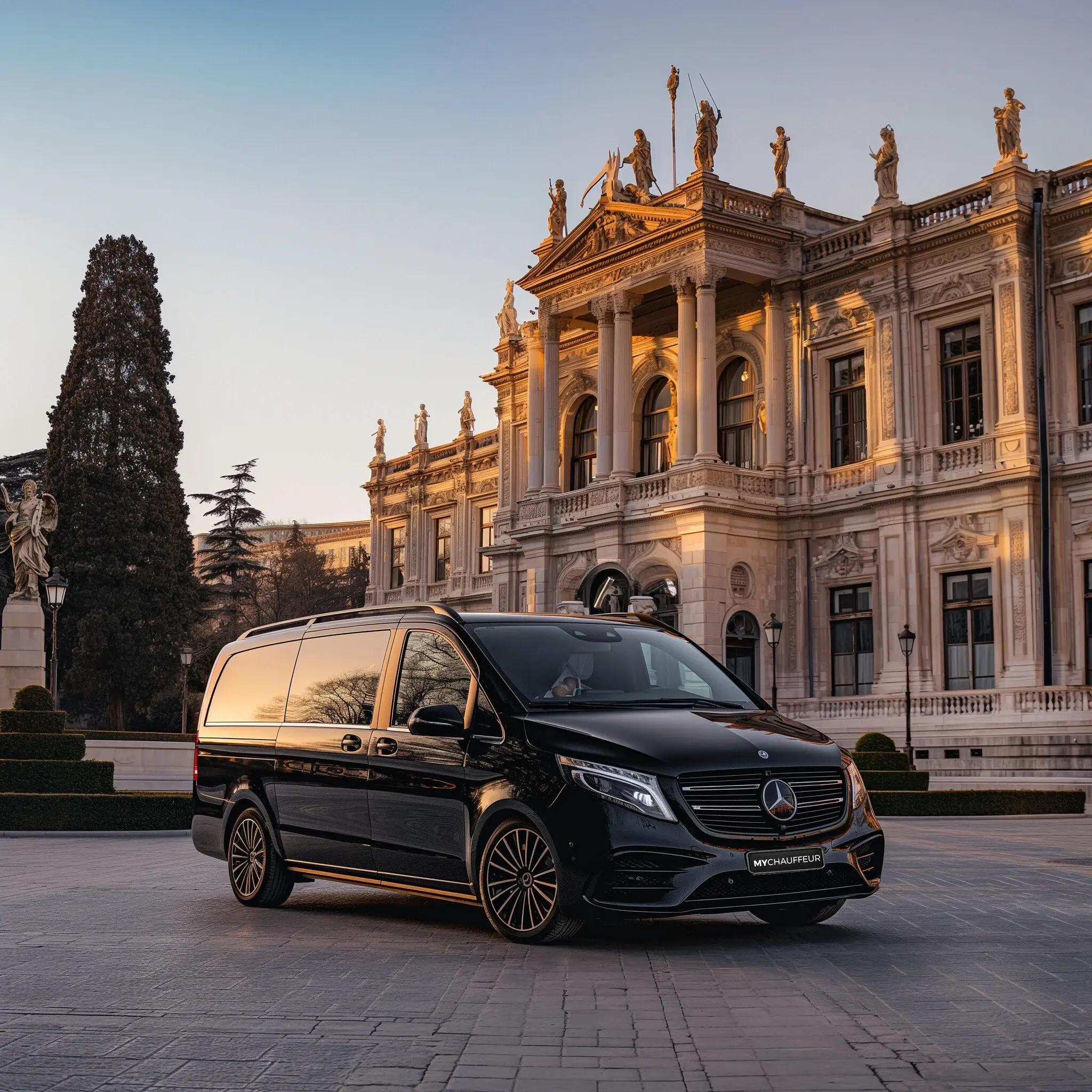 Der Chauffeur wartet vor dem Hotel in Berlin auf seinen Gast