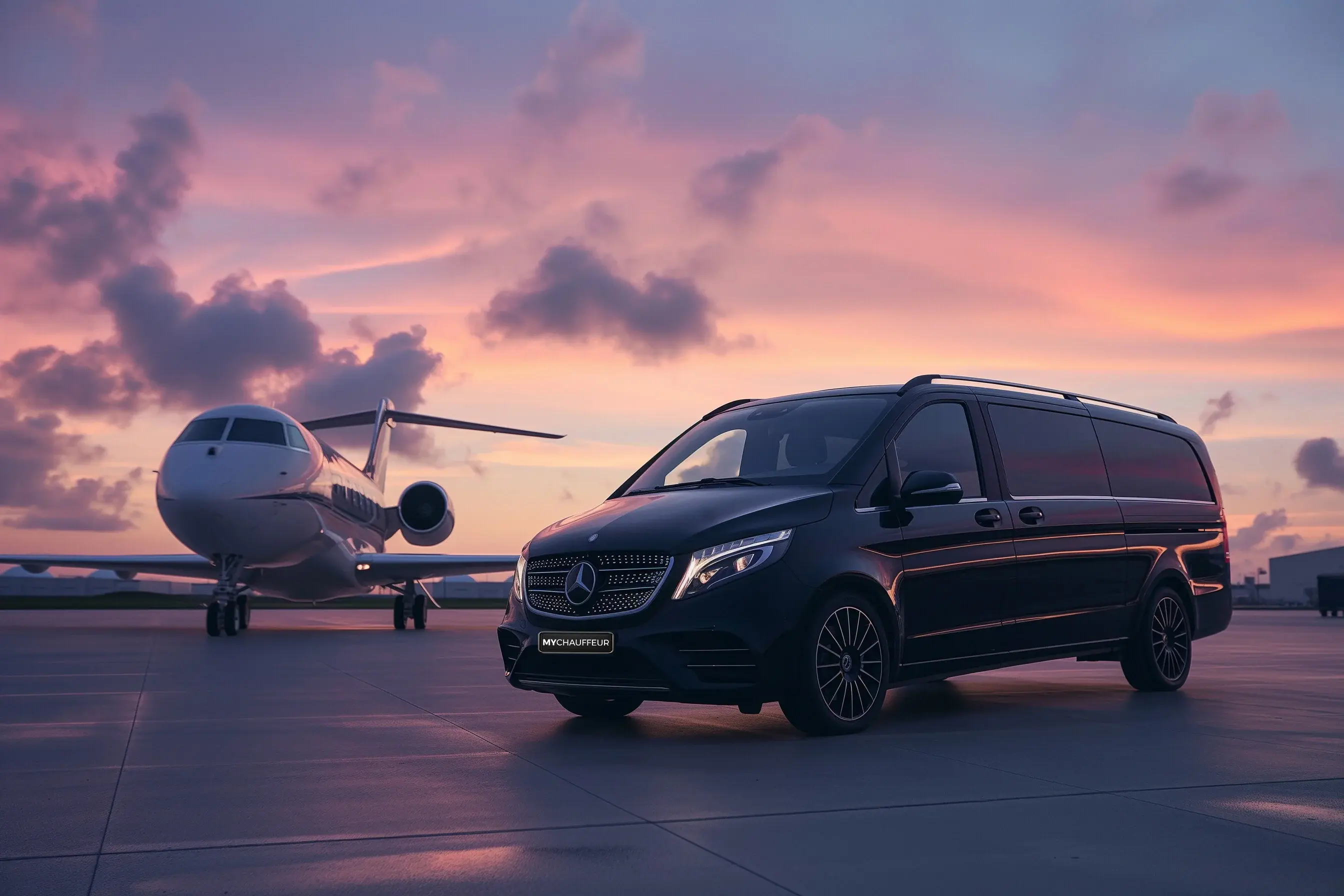 Airport Transfer in Düsseldorf mit einem Mercedes Van