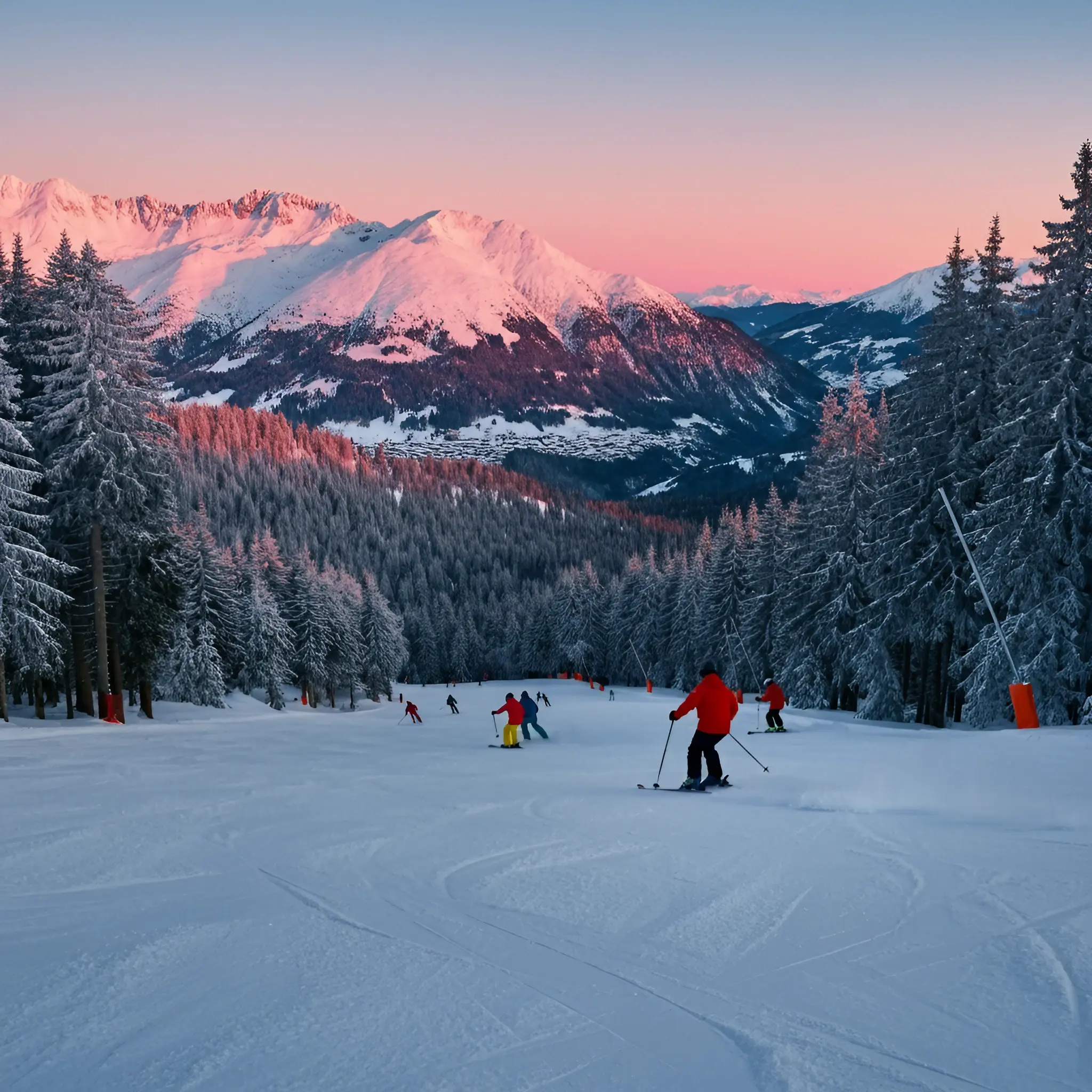 Skiing in Mountains